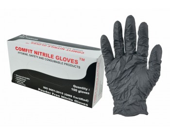 Small Black Powder Free Disposable Nitrile Gloves (100 Per Box)